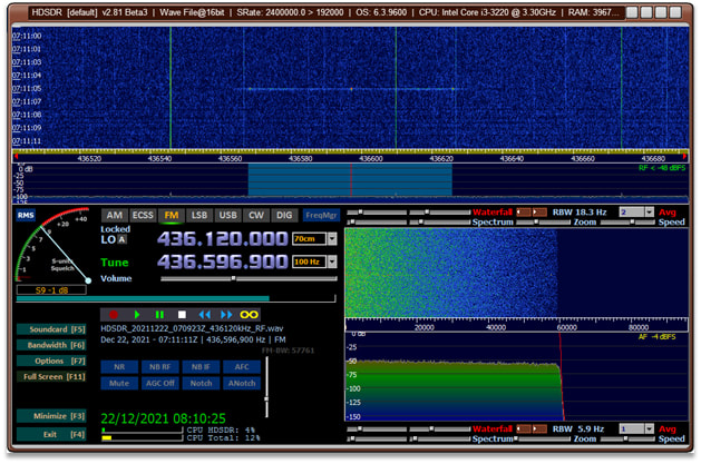 HDSDR - monitoring Bobcat 1