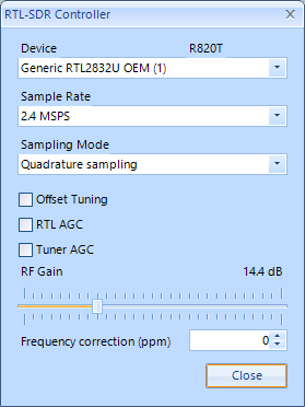 SDR# - Hardware settings