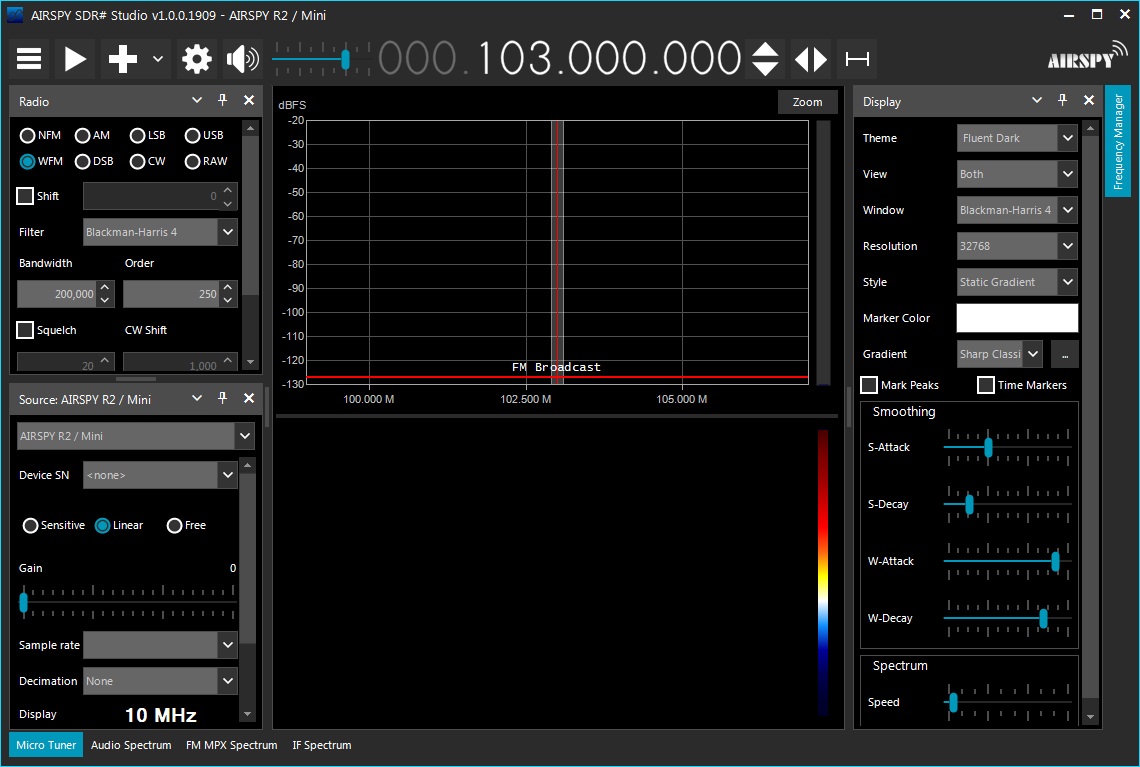 SDR# - showing 3-bar button